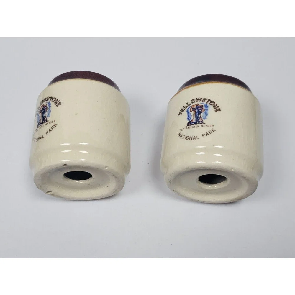 Yellowstone National Park Salt Pepper Shakers Old Faithful Geyser Souvenir